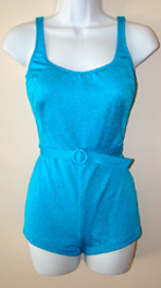 blue vintage 1960's  bathing suit 